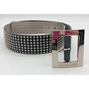 Michael Kors Belt Womens Small Black Silver Studded Goth Grunge Rock Western